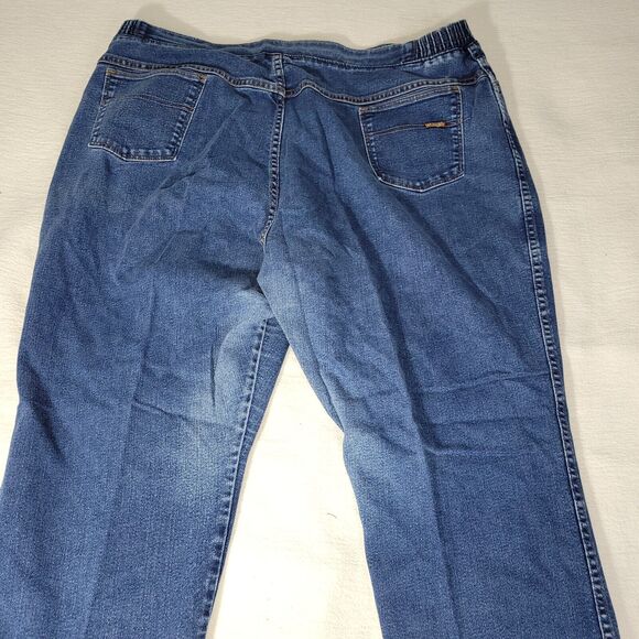 Wrangler Jeans Women Size 32W Blue Denim Straight Leg Carpenter Jeans Plus Size - Picture 12 of 14